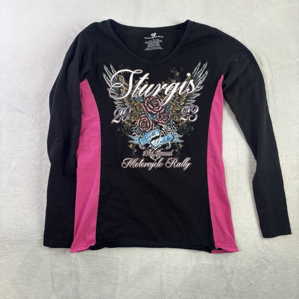 Sturgis 2023 Motorcycle Rally South Dakota Graphic Shirt Long Sleeve Women's LG